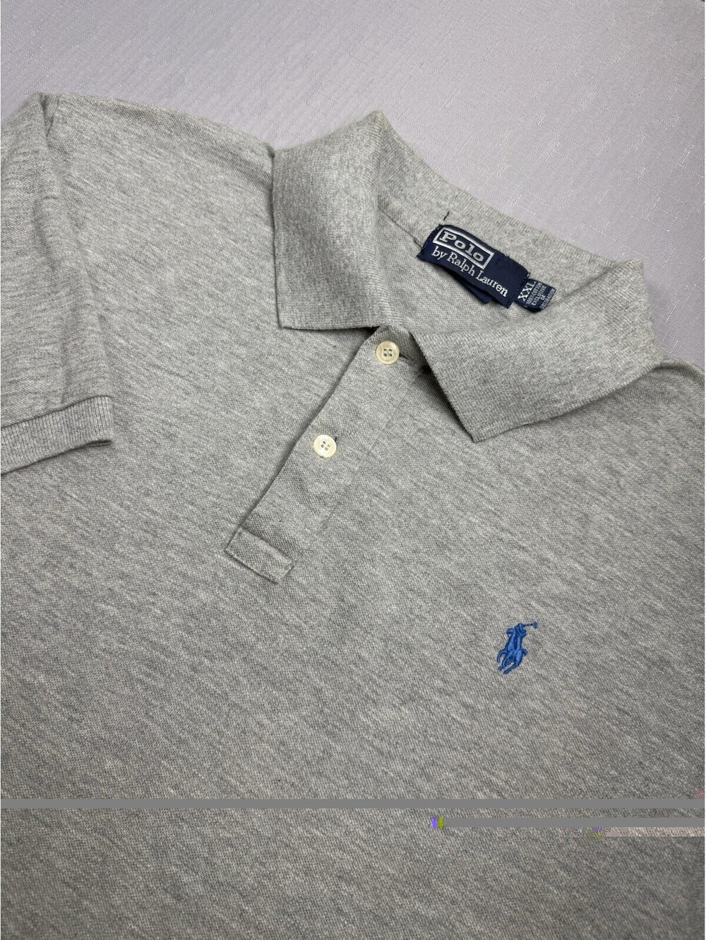 Polo Ralph Lauren Men’s XXL Gray Heather Short Sleeve Polo Shirt Blue Pony Logo